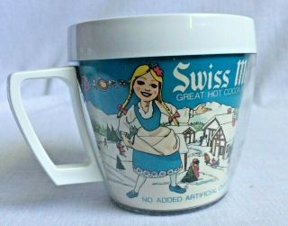 Vintage Swiss Miss Great Hot Chocolate Plastic Thermal Advertising Cup Mug
