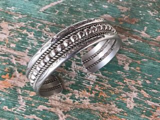 Vintage Navajo Sterling Silver Bracelet Signed N R