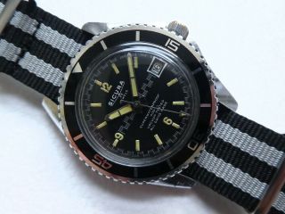 Very Rare Vintage SICURA BREITLING SUBMARINE 400 Men ' s Diver watch from 1970 ' s 3