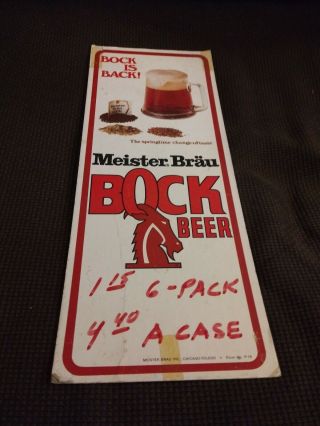 Vintage Meister Brau Bock Beer Sign