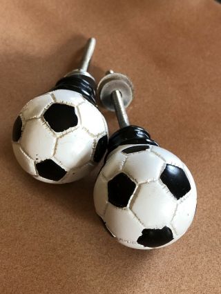 Soccer Ball Door Knobs Drawer Pulls Set Of 2