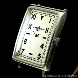 Ulysse Nardin Vintage Mens Wrist Watch Art Deco Sterling Silver Men 