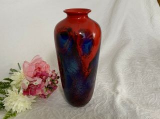 Large Antique Royal Doulton Flambe Sung Vase Noke - Rare Fred Moore Stunning