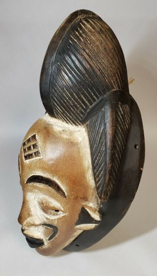 Hand Carved & Painted Wood Punu Face Mask - Gabon Africa - Tribal African Art 3