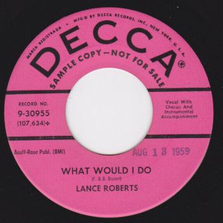 Popcorn Rockabilly 45 - LANCE ROBERTS - Gonna Have Myself A Ball /What Would I 3