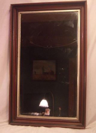 Antique Victorian Walnut Frame/mirror 21 3/4 X 34 1/2 Mirror 17x30 1/2