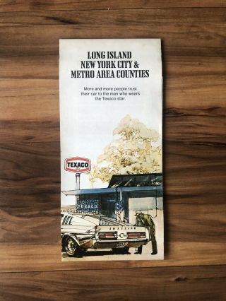 Vintage Texaco Road Map Nyc Long Island 1974 Old Stock