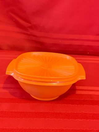 Vintage Tupperware 840 Servalier Bowl Container Harvest Orange With 841 Seal Ai