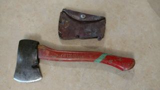 Rare Vtg Official Boy Scout Plumb Hatchet / Axe With Handle And Sheath