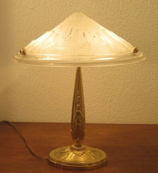 Wonderful French Art Deco Table Lamp 1925 By C.  Ranc / Muller FrÈres Luneville