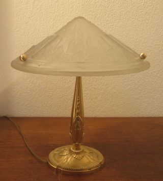 WONDERFUL FRENCH ART DECO TABLE LAMP 1925 BY C.  RANC / MULLER FRÈRES LUNEVILLE 3