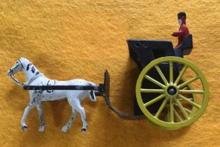 Antique / Vintage Die Cast Metal Horse Drawn Carriage Toy
