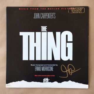 John Carpenter Signed The Thing Lp Vinyl Ennio Morricone Promo Ost Soundtrack
