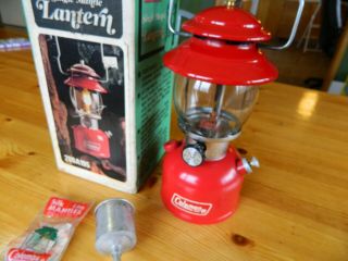 Vintage Coleman 200a195 Red Lantern Single Mantle 6 - 1978,  Funnel