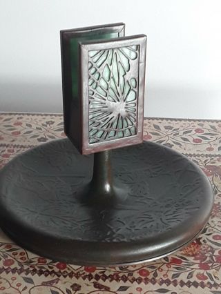 Tiffany Studios Match book holder pine needles pattern Bronze and glass 1920 2