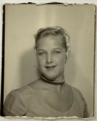 Seductive Eyes,  Sexy Blonde Woman In The Photobooth,  Vintage Photo Snapshot