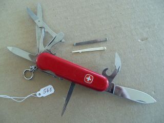 Wenger Traveler Swiss Army Folding Pocket Knife - Scissors - Red -