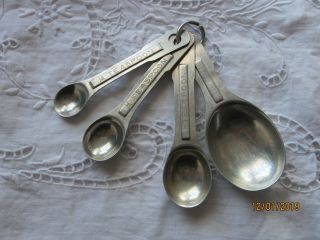 Vintage Aluminum Measuring Spoons Set Of 4