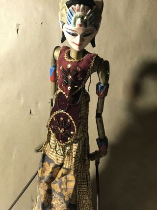 Vintage Wayang Doll Indonesian Wood Puppet Golek Asian Javanese Rama 1980s Old 3