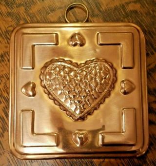 Vintage Copper Zinc/tin Jello Food Mold Kitchen Decoration Heart