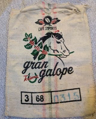 Coffee Bean Sack Bag Horse Head Gran Galope To Lima Cafe Imports Burlap Sisal