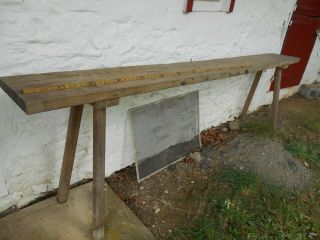 Vintage Butchering Block Table Top Slab 9ft By 14 Inches 38inches Tall