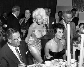 Sophia Loren & Jayne Mansfield 1957 Party - 8x10 Publicity Photo (cc874)
