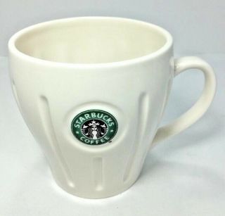 Starbucks White Ribbed Barista 18oz Coffee Mug 2003