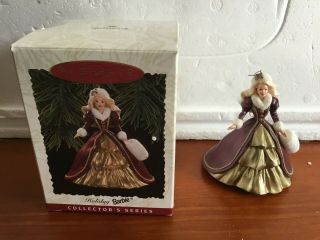 Hallmark Keepsake Holiday Barbie Collectors Series Christmas Ornament 1996 Rare