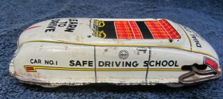Vtg 1950s MARX CAR ' Learn To Drive ' Training Dual Control TIN LITHO Wind - Up TOY 3