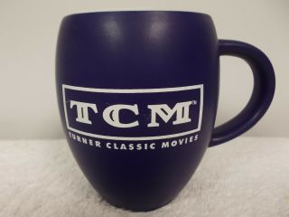 Turner Classic Movies Tcm Blue & White Heavy Porcelain Coffee Tea Cup Mug