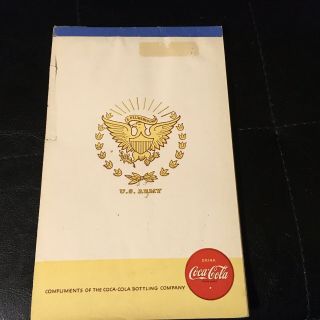 Rare - Vintage Coca Cola Writing Paper - Gift To Us Army Soldiers In Wwii