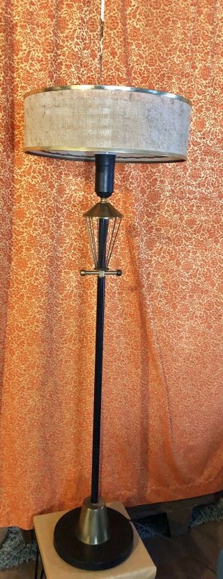 Vintage Mid Century Modern Atomic Floor Lamp Fiberglass Shade