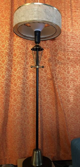 Vintage Mid Century Modern Atomic Floor Lamp Fiberglass Shade 3