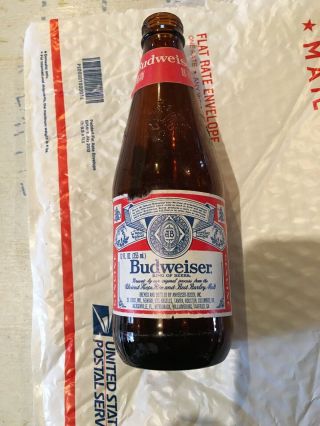Vintage Budweiser Lager Paper Label 12 Fl.  Oz Beer Bottle