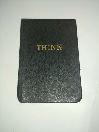 Vintage Ibm " Think " Notepad Memo Pad Cover With Paper