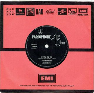 The Beatles - Love Me Do - Rare Stereo Version 7 " 45 Vinyl Record