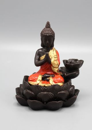 Lotus Meditating Buddha Backflow Incense Burner