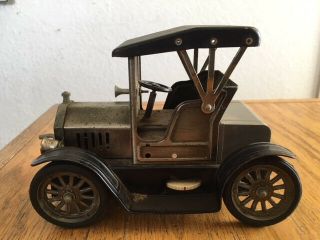 Vintage Heavy Metal 1917 Old Ford Model Car - Transistor Radio Made In Japan