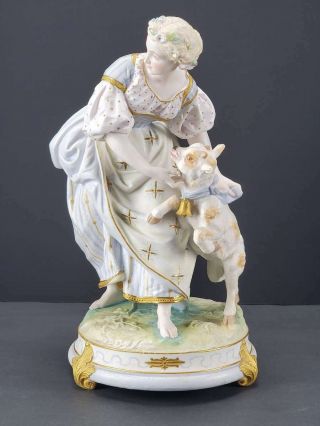 Rare 19th C.  Antique French Vion & Baury Bisque/porcelain Figurine Marked