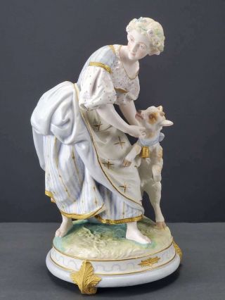 RARE 19TH C.  ANTIQUE FRENCH VION & BAURY BISQUE/PORCELAIN FIGURINE MARKED 2