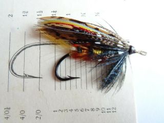 A FINE EARLY 20TH CENTURY GUT EYED POPHAM SIZE 1 SALMON FLY 3