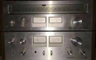 Pioneer Sa - 6700 Stereo Amplifier & Tx - 6700 Tuner Vtg Equipment Silver