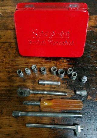 Vintage Snap - On Case With Snap - On Midget Socket Wrench Set M - 70