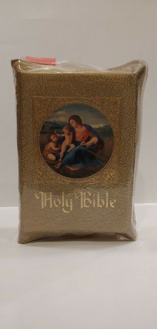 1957 Holy Bible Family Rosary Commemorative Edition Marian Year Cond.