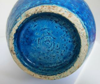 Rare Vintage Aldo Londi Rimini Blue Bitossi Vase 12” Tall 3