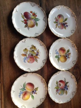 Set Of 6 Antique Meissen Figure Porcelain Dessert Plates - Tellers - 19th Century