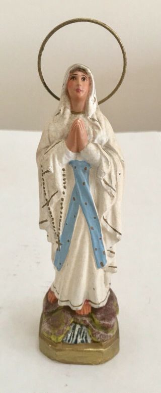 Vintage Virgin Mary Madonna Our Lady Of Lourdes Statue 6 "
