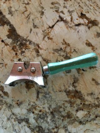 Vintage Eversharp Green Wooden Handle Knife Sharpener