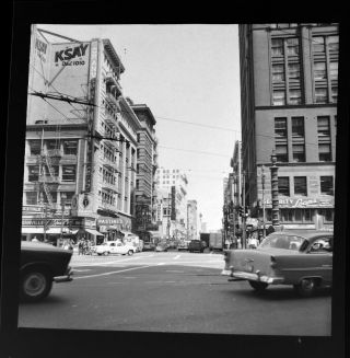 Vtg 1960 Photo Film Negative Street Scene San Francisco Calif Buildings Signs 9